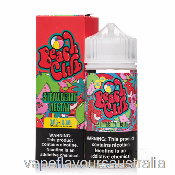 Vape Flavours Australia Strawberry Nectar - Beach Club - 100mL 3mg